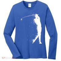Golf Swing Splatter Golfer Logo Women's Long Sleeve Shirt thumb 0