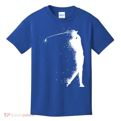 Golf Swing Splatter Golfer Logo Kids T-Shirt