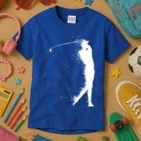 Golf Swing Splatter Golfer Logo Kids T-Shirt thumb 3