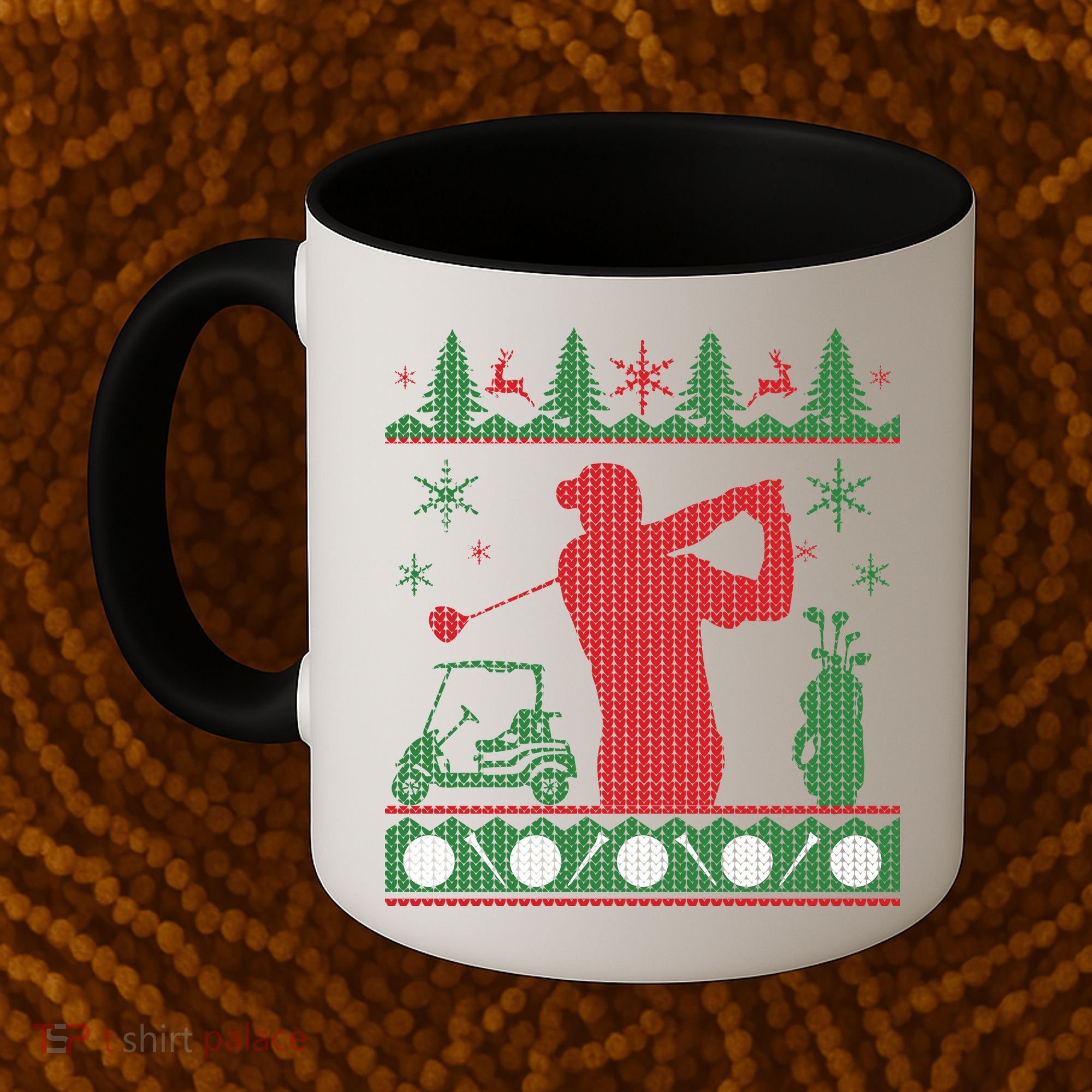 Golf Ugly Christmas Sweater Coffee Mug