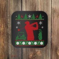 Golf Ugly Christmas Sweater Coaster thumb 0