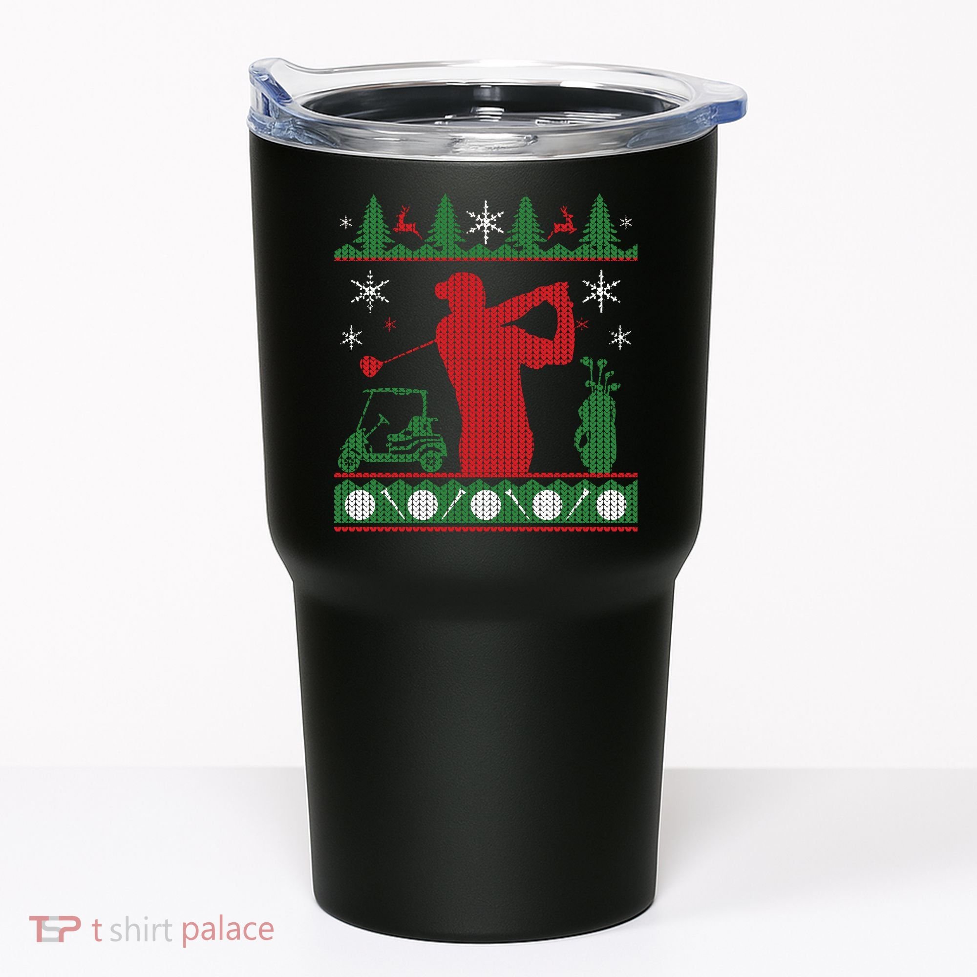 Golf Ugly Christmas Sweater Tumbler