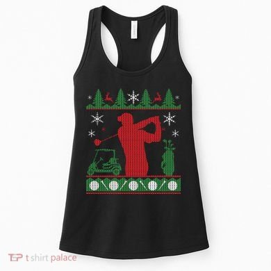 Golf Ugly Christmas Sweater Women's Tank Top