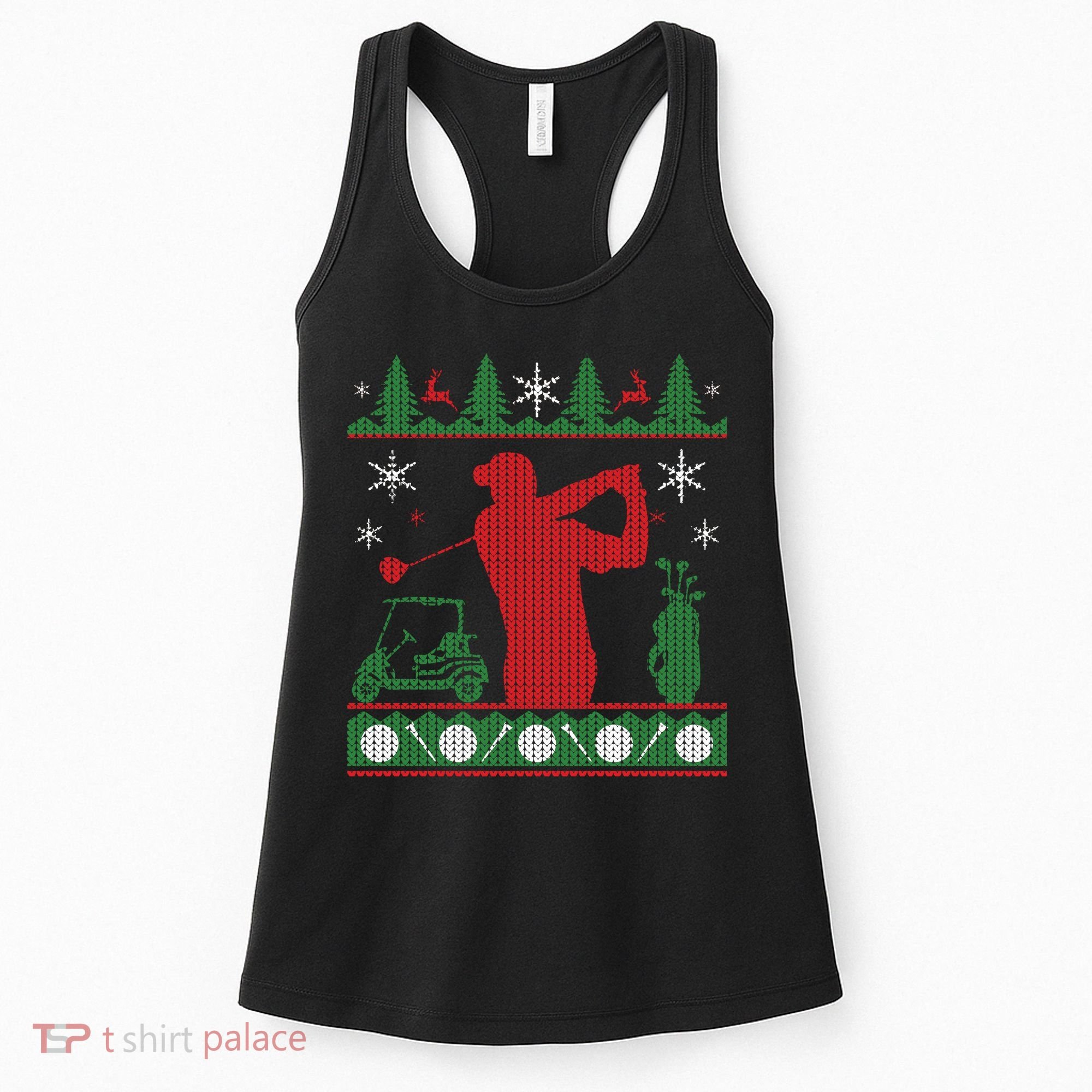 Golf Ugly Christmas Sweater Women's Tank Top