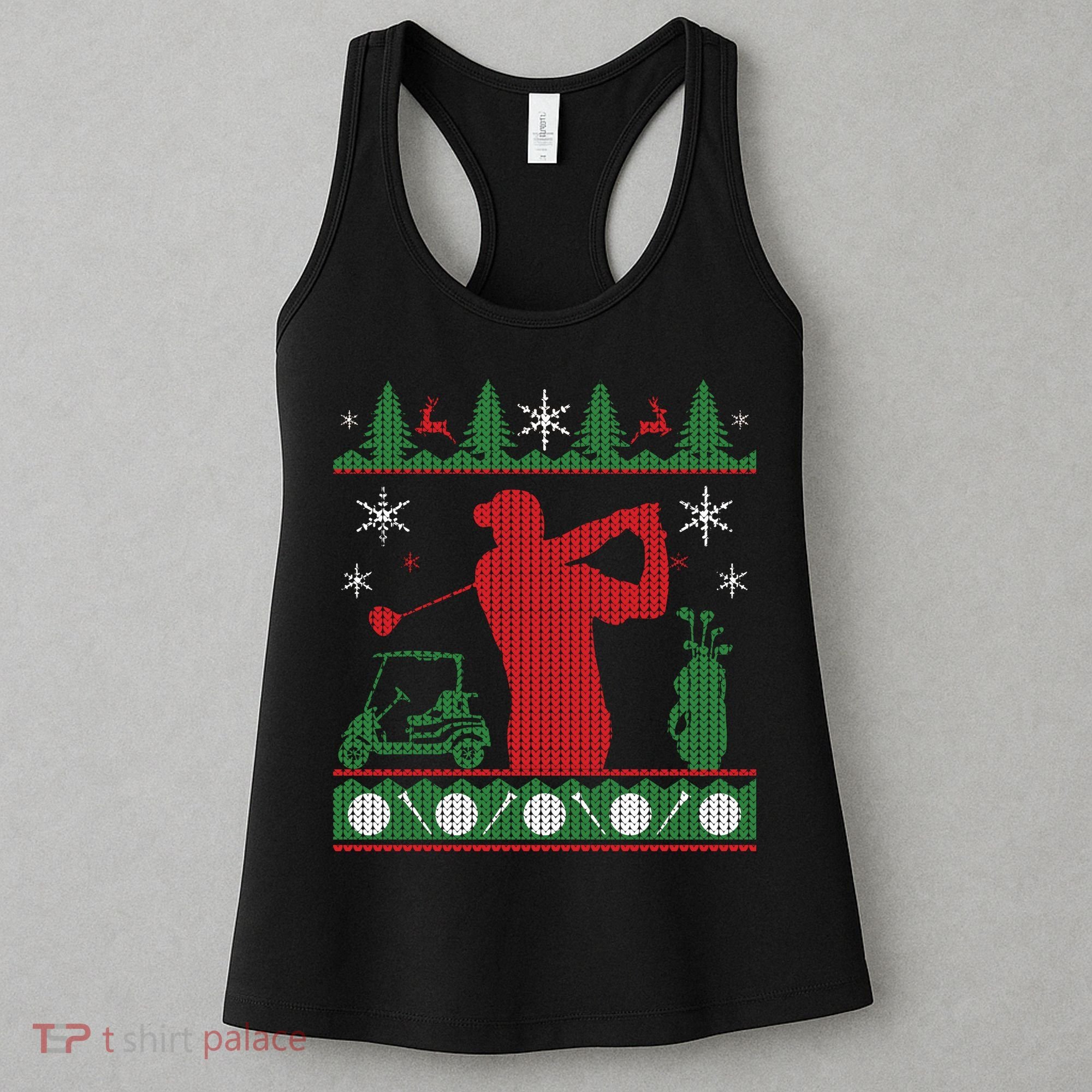 Golf Ugly Christmas Sweater Women's Tank Top