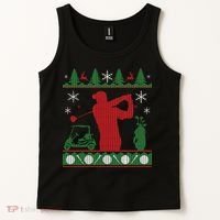 Golf Ugly Christmas Sweater Tank Top thumb 2