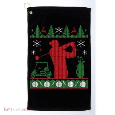 Golf Ugly Christmas Sweater Golf Towel