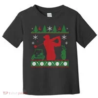 Golf Ugly Christmas Sweater Toddler T-Shirt thumb 0