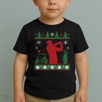 Golf Ugly Christmas Sweater Toddler T-Shirt thumb 2
