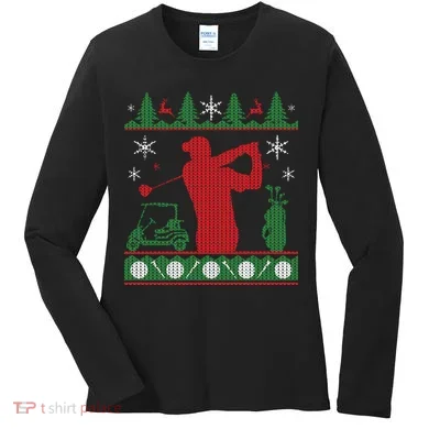 Golf Ugly Christmas Sweater Women's Long Sleeve Shirt