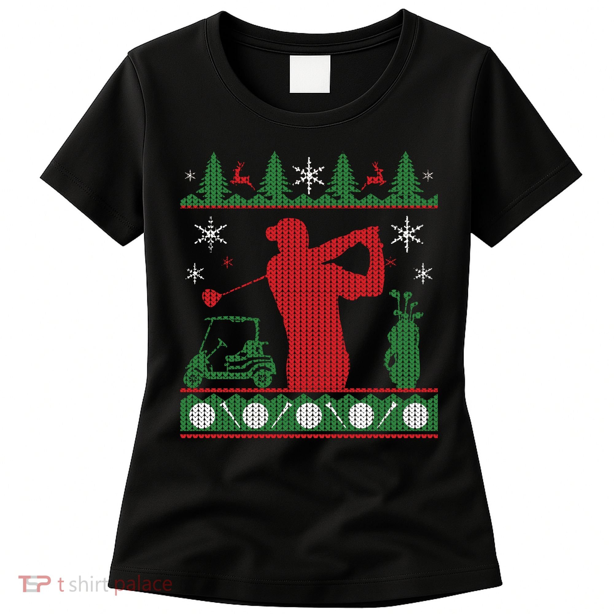 Golf Ugly Christmas Sweater Women's T-Shirt