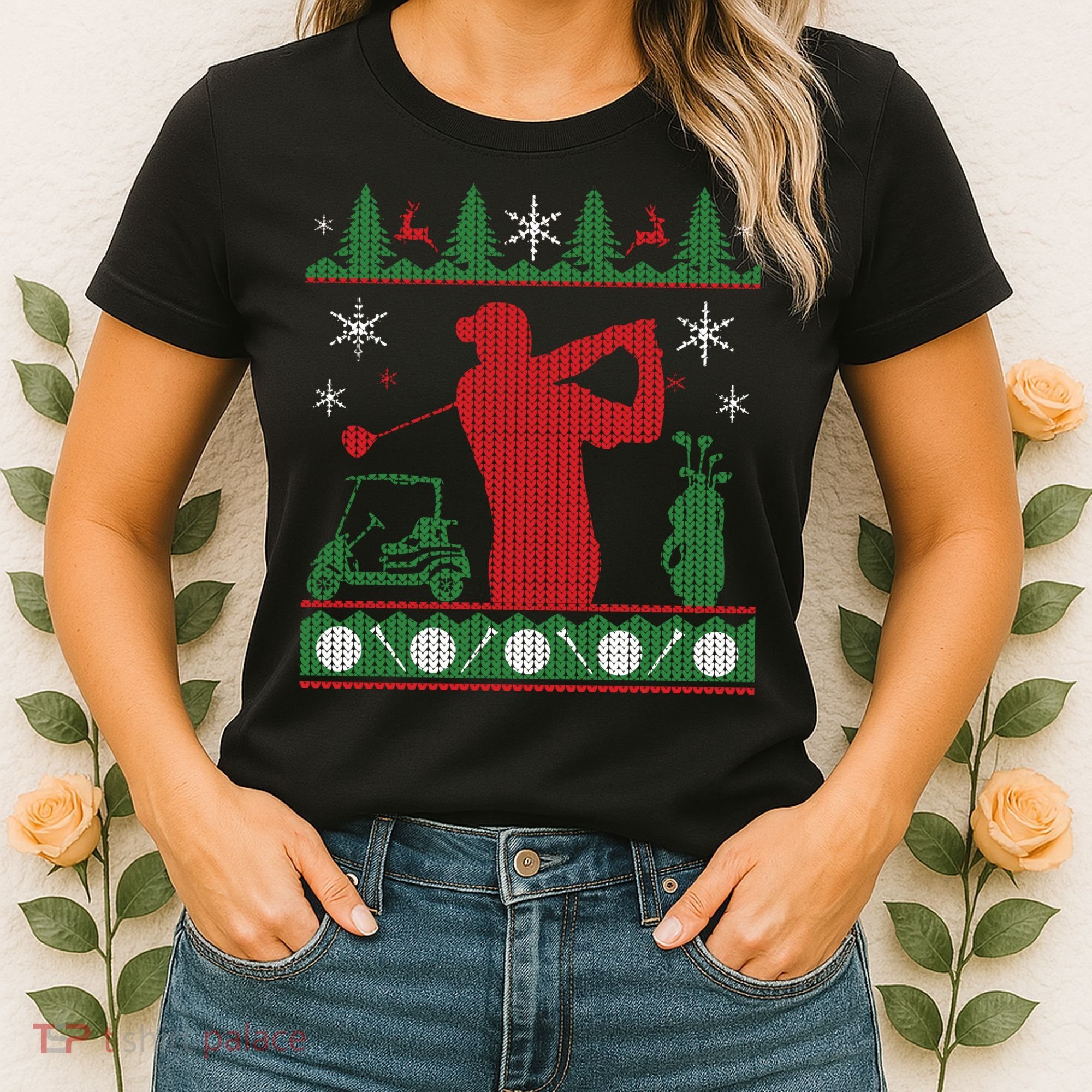 Golf Ugly Christmas Sweater Women's T-Shirt