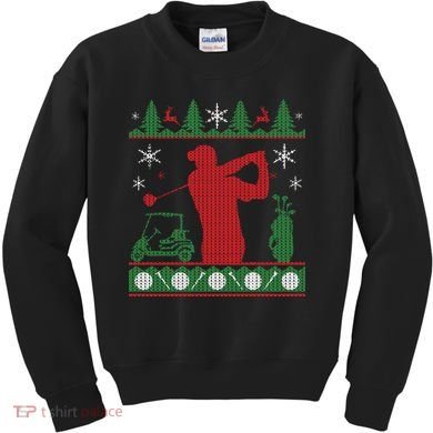 Golf Ugly Christmas Sweater Kids Sweatshirt