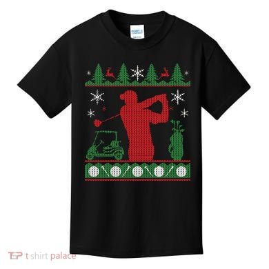 Golf Ugly Christmas Sweater Kids T-Shirt