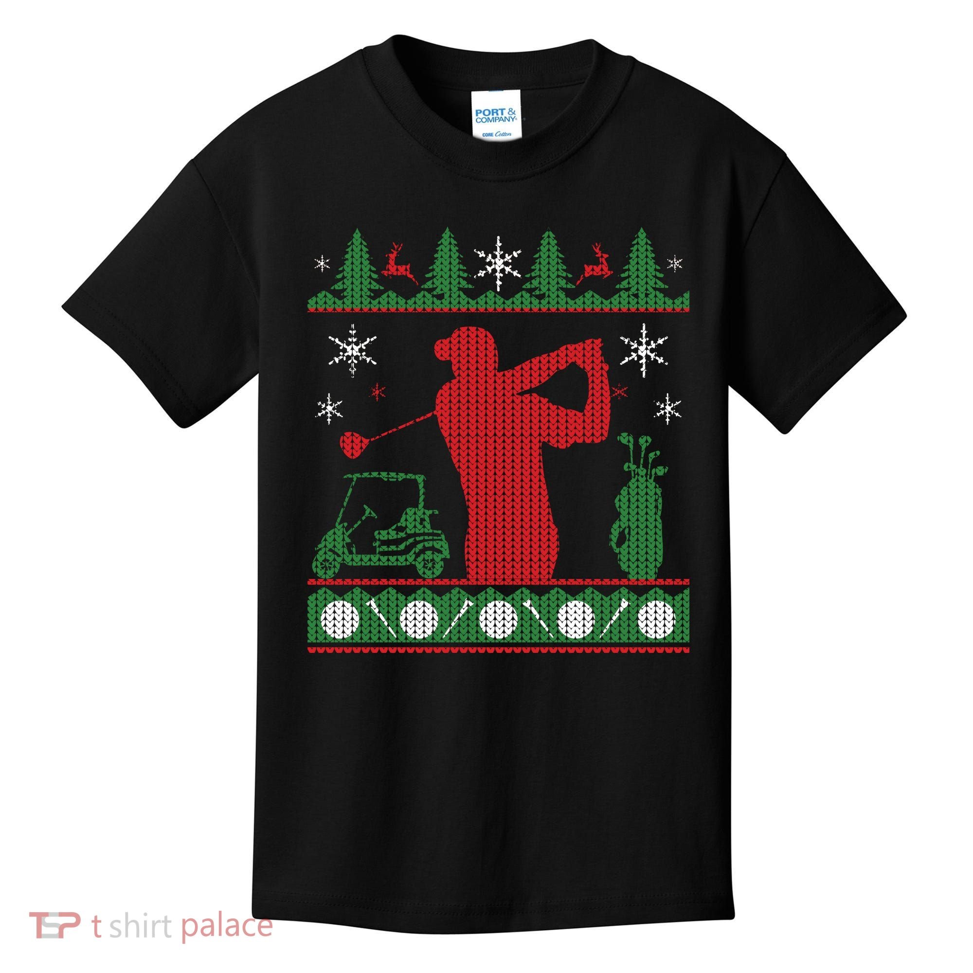 Golf Ugly Christmas Sweater Kids T-Shirt