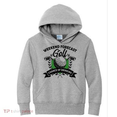 Golf Weekend Forecast Chance of Drinking Kids Hoodie