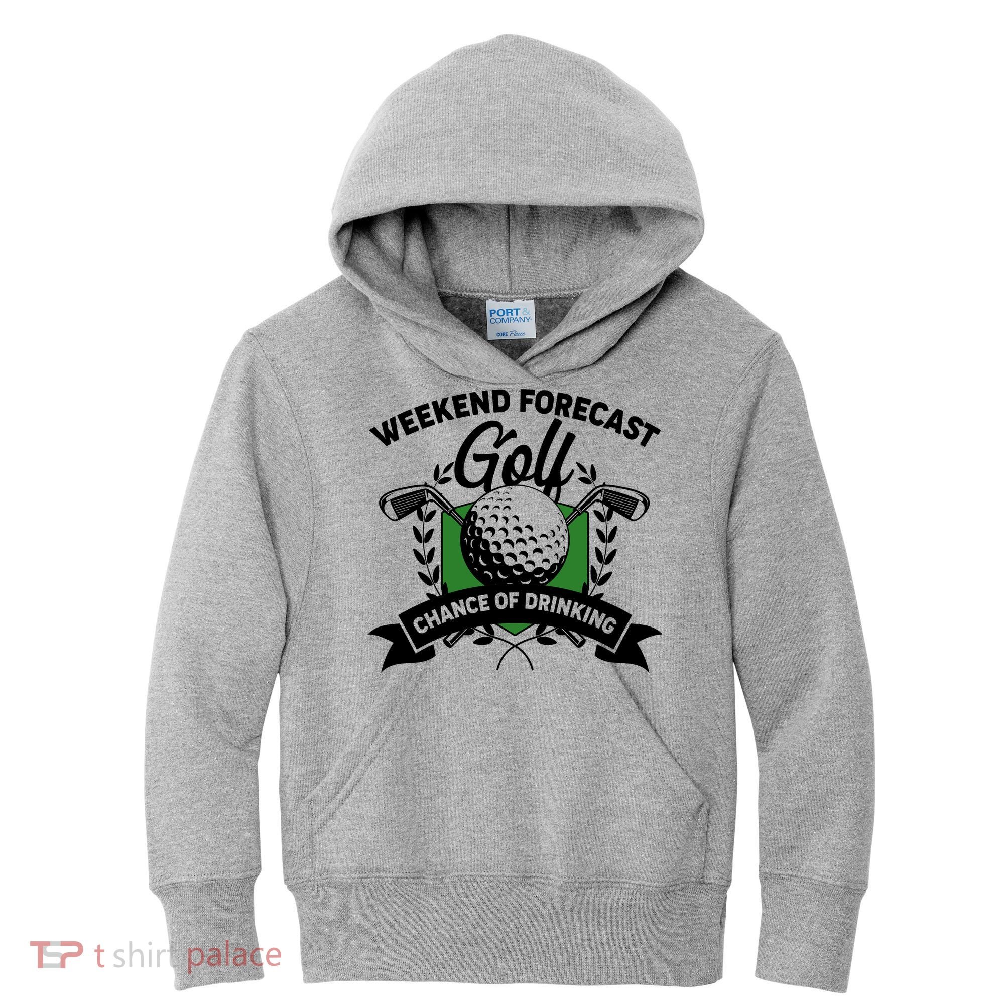 Golf Weekend Forecast Chance of Drinking Kids Hoodie