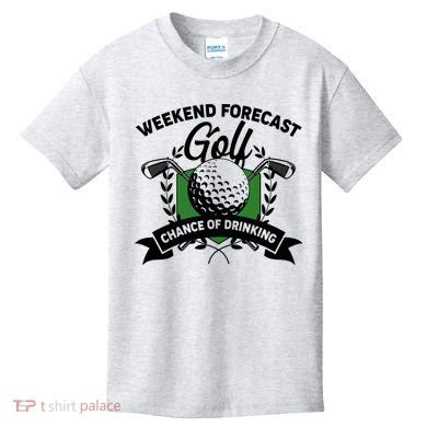Golf Weekend Forecast Chance of Drinking Kids T-Shirt