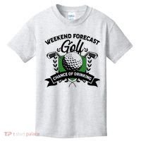Golf Weekend Forecast Chance of Drinking Kids T-Shirt thumb 0