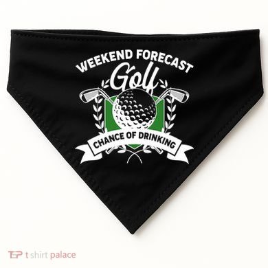 Golf Weekend Forecast Chance of Drinking USA-Made Doggie Bandana
