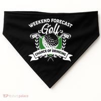 Golf Weekend Forecast Chance of Drinking USA-Made Doggie Bandana thumb 0