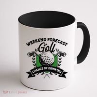 Golf Weekend Forecast Chance of Drinking Coffee Mug thumb 1