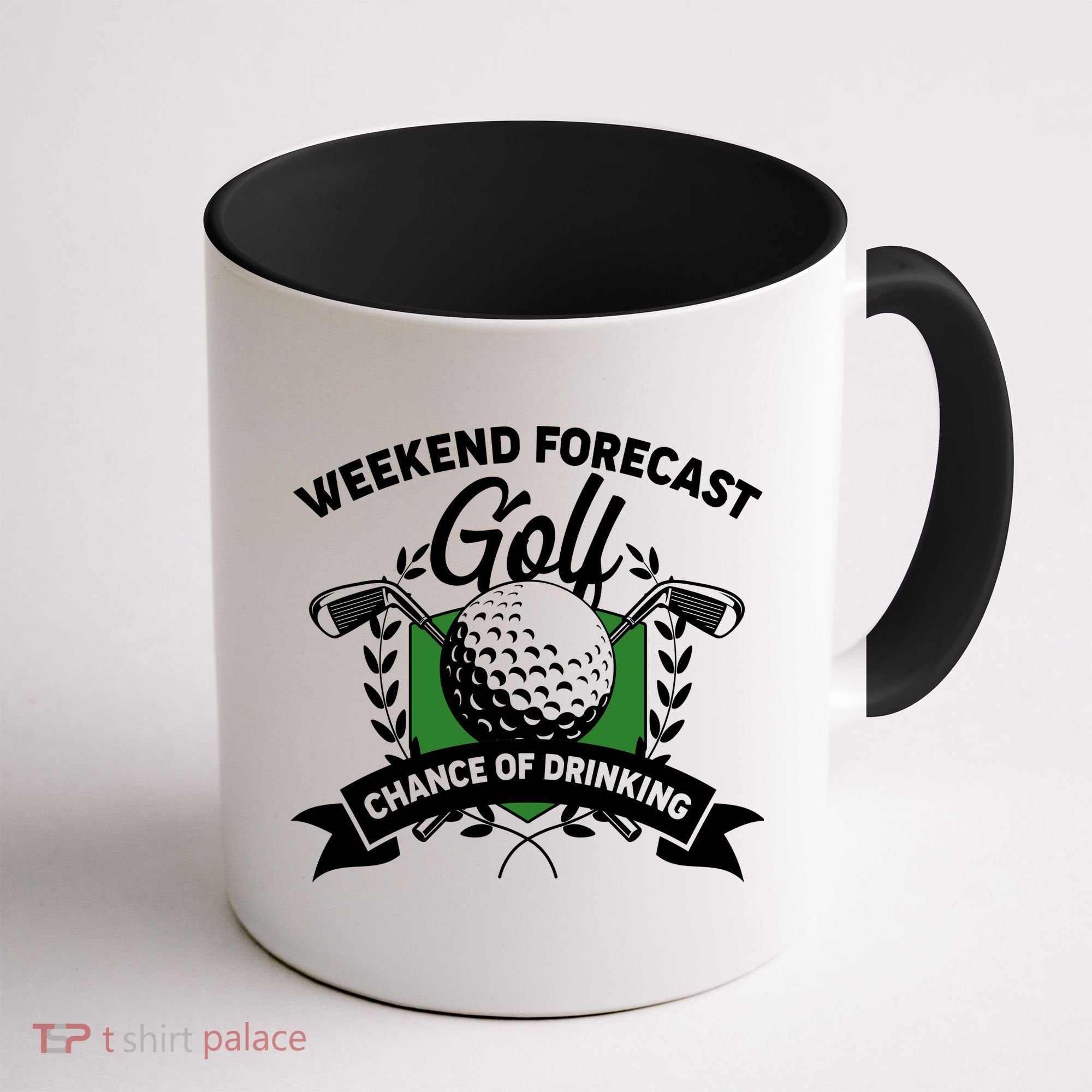 Golf Weekend Forecast Chance of Drinking Coffee Mug