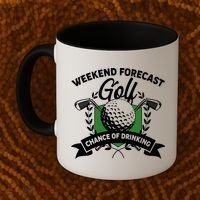 Golf Weekend Forecast Chance of Drinking Coffee Mug thumb 2