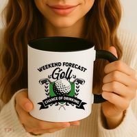 Golf Weekend Forecast Chance of Drinking Coffee Mug thumb 3