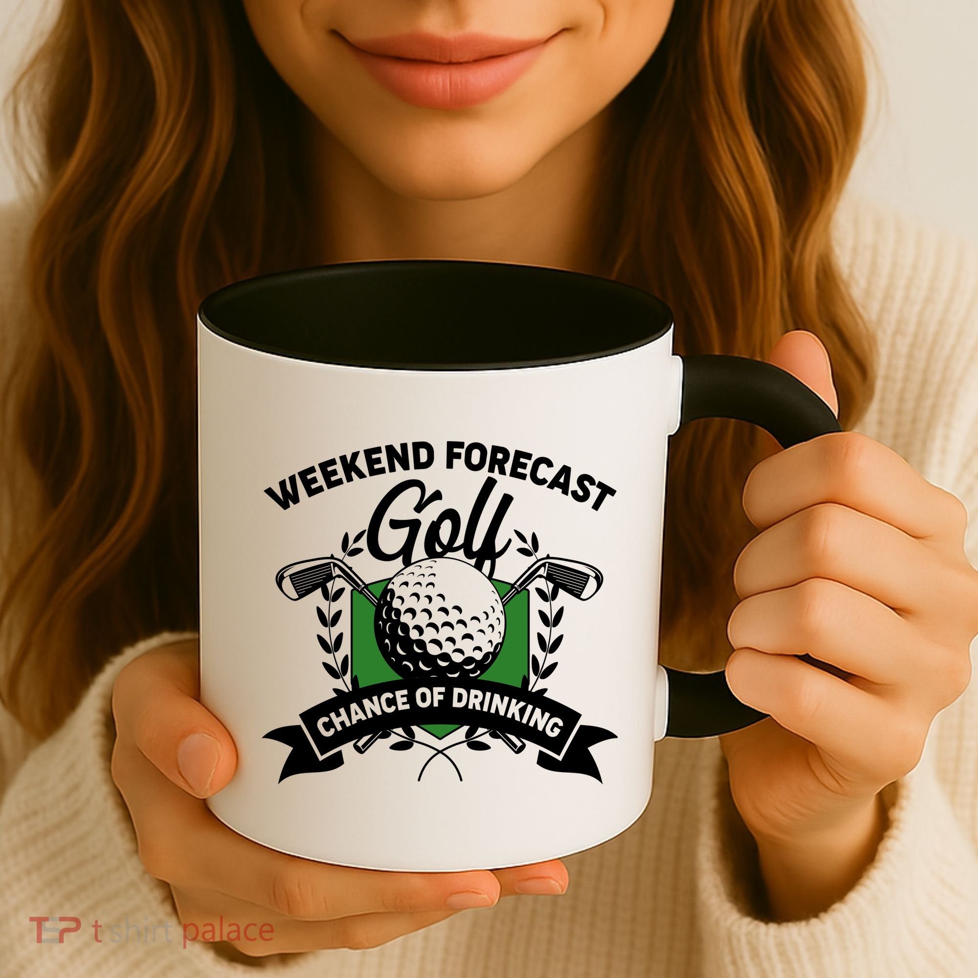 Golf Weekend Forecast Chance of Drinking Coffee Mug