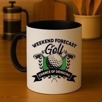Golf Weekend Forecast Chance of Drinking Coffee Mug thumb 4