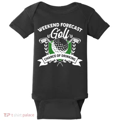 Golf Weekend Forecast Chance of Drinking Baby Bodysuit
