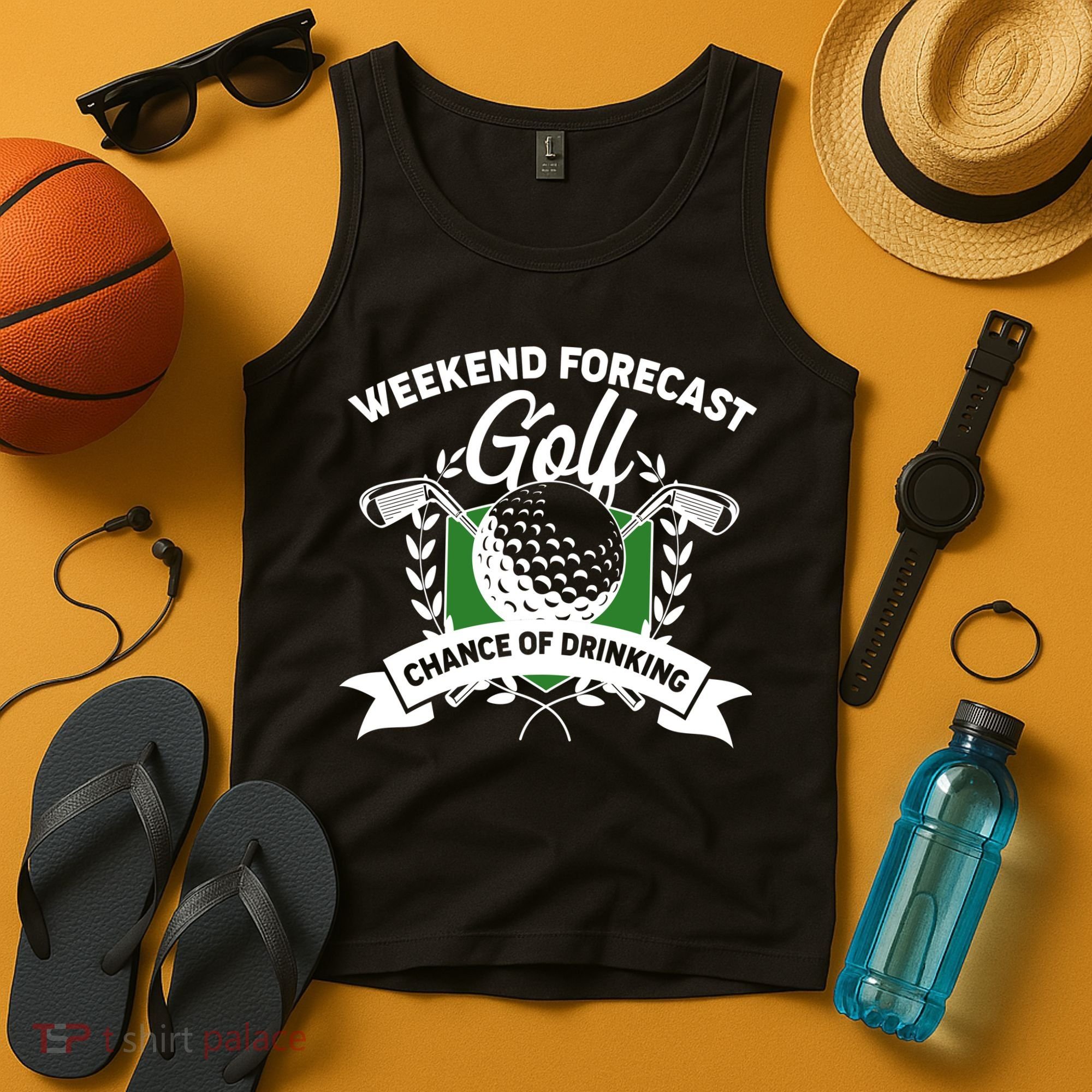 Golf Weekend Forecast Chance of Drinking Tank Top