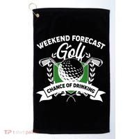 Golf Weekend Forecast Chance of Drinking Golf Towel thumb 0