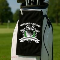 Golf Weekend Forecast Chance of Drinking Golf Towel thumb 2