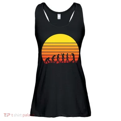 Golfer Evolution Sunset Ladies Essential Flowy Tank