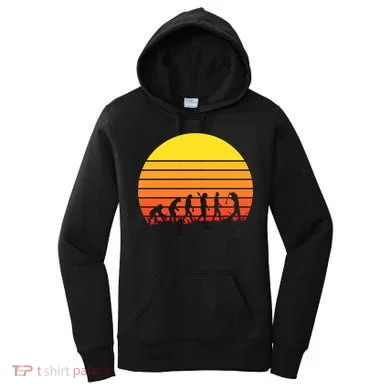 Golfer Evolution Sunset Women's Hoodie