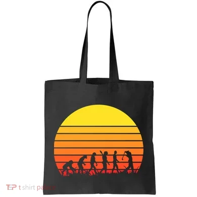 Golfer Evolution Sunset Tote Bag