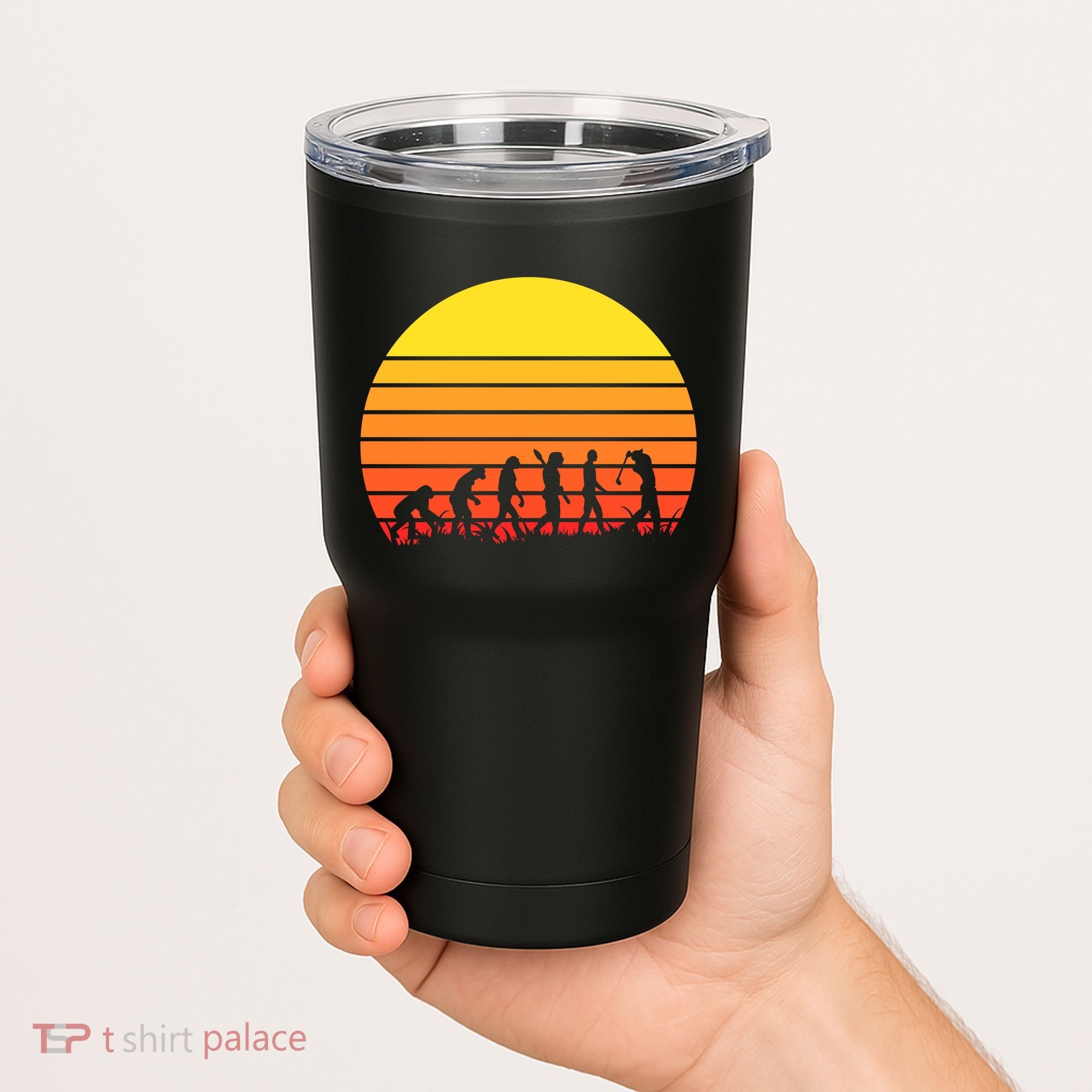 Golfer Evolution Sunset Tumbler