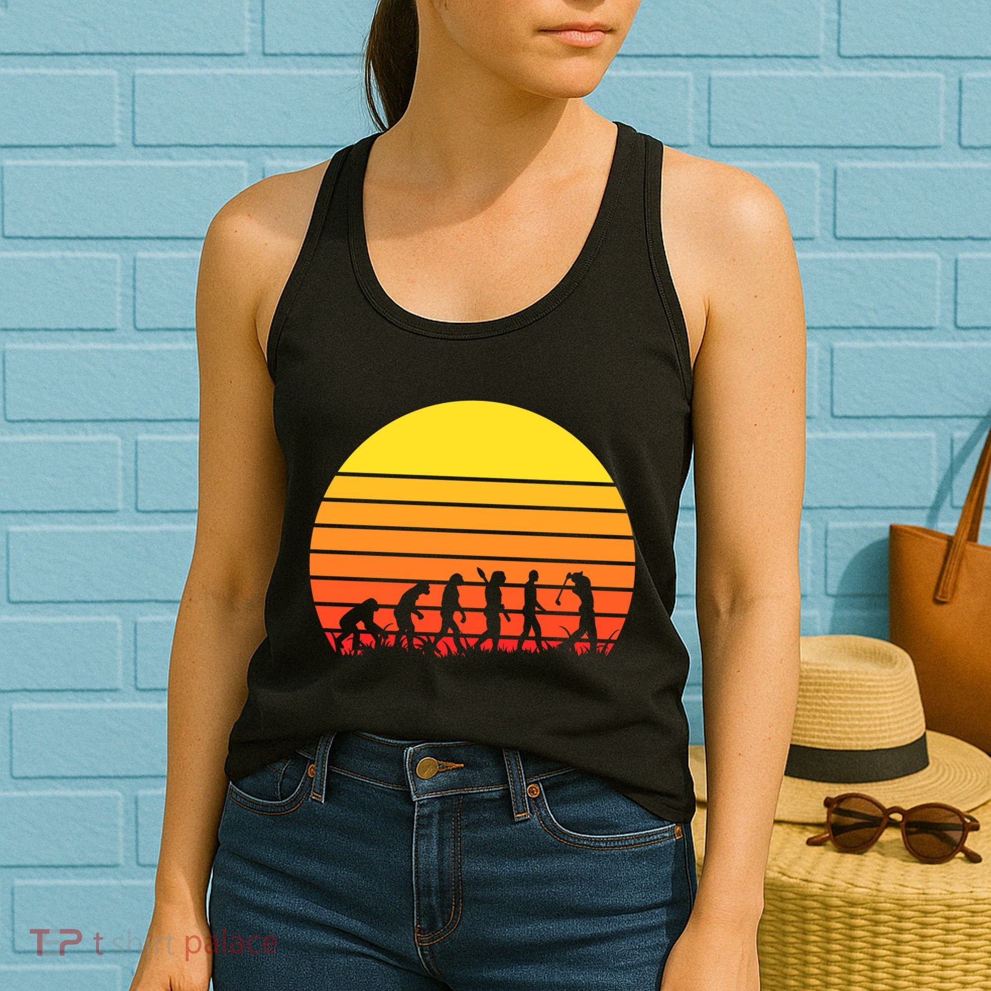 Golfer Evolution Sunset Women's Tank Top