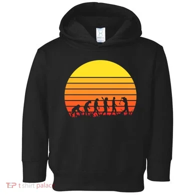 Golfer Evolution Sunset Toddler Hoodie