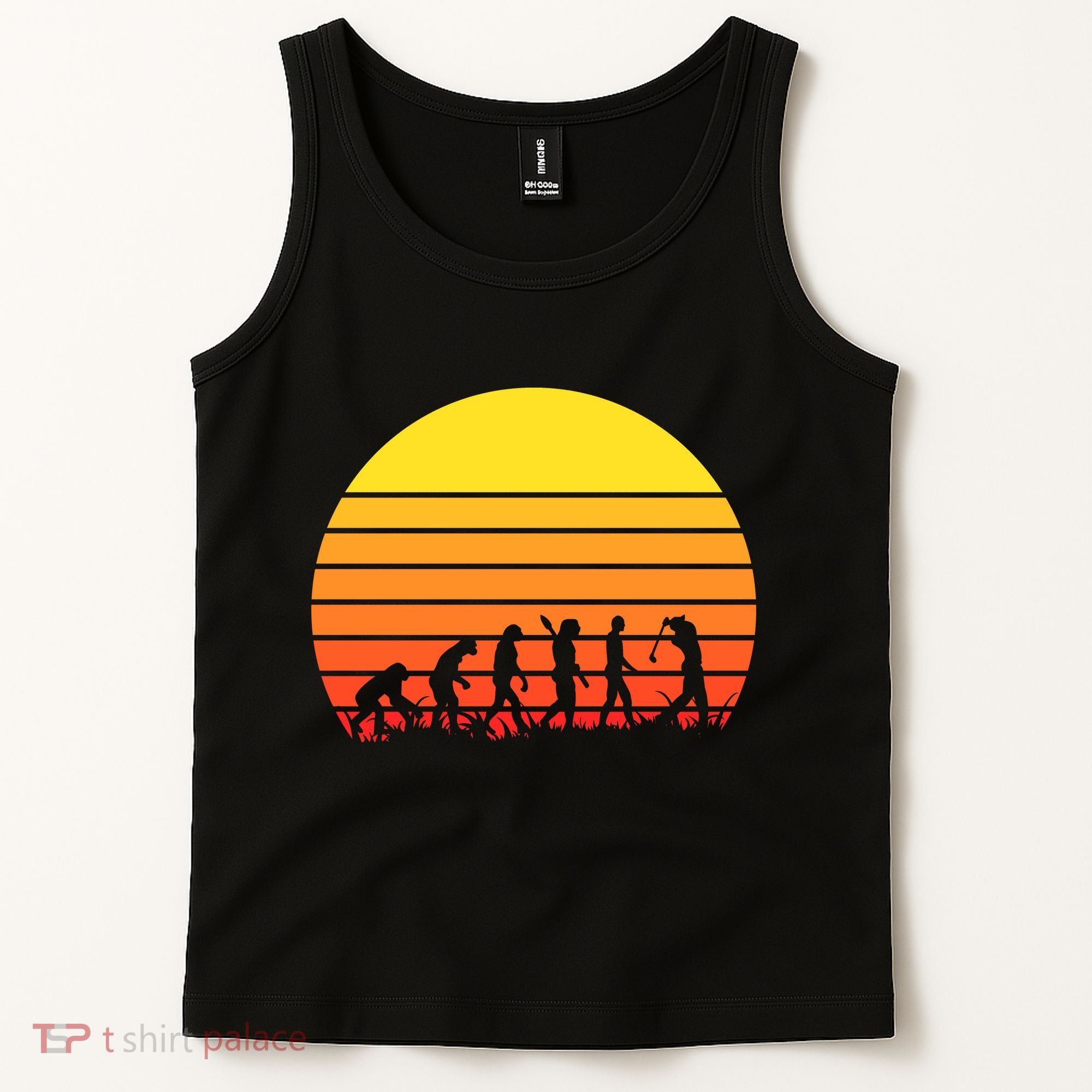 Golfer Evolution Sunset Tank Top