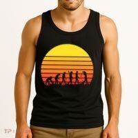 Golfer Evolution Sunset Tank Top thumb 3