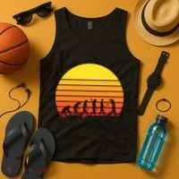 Golfer Evolution Sunset Tank Top thumb 4