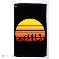 Golfer Evolution Sunset Golf Towel thumb 0