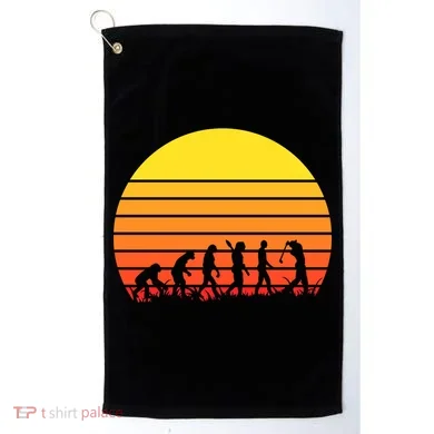 Golfer Evolution Sunset Golf Towel