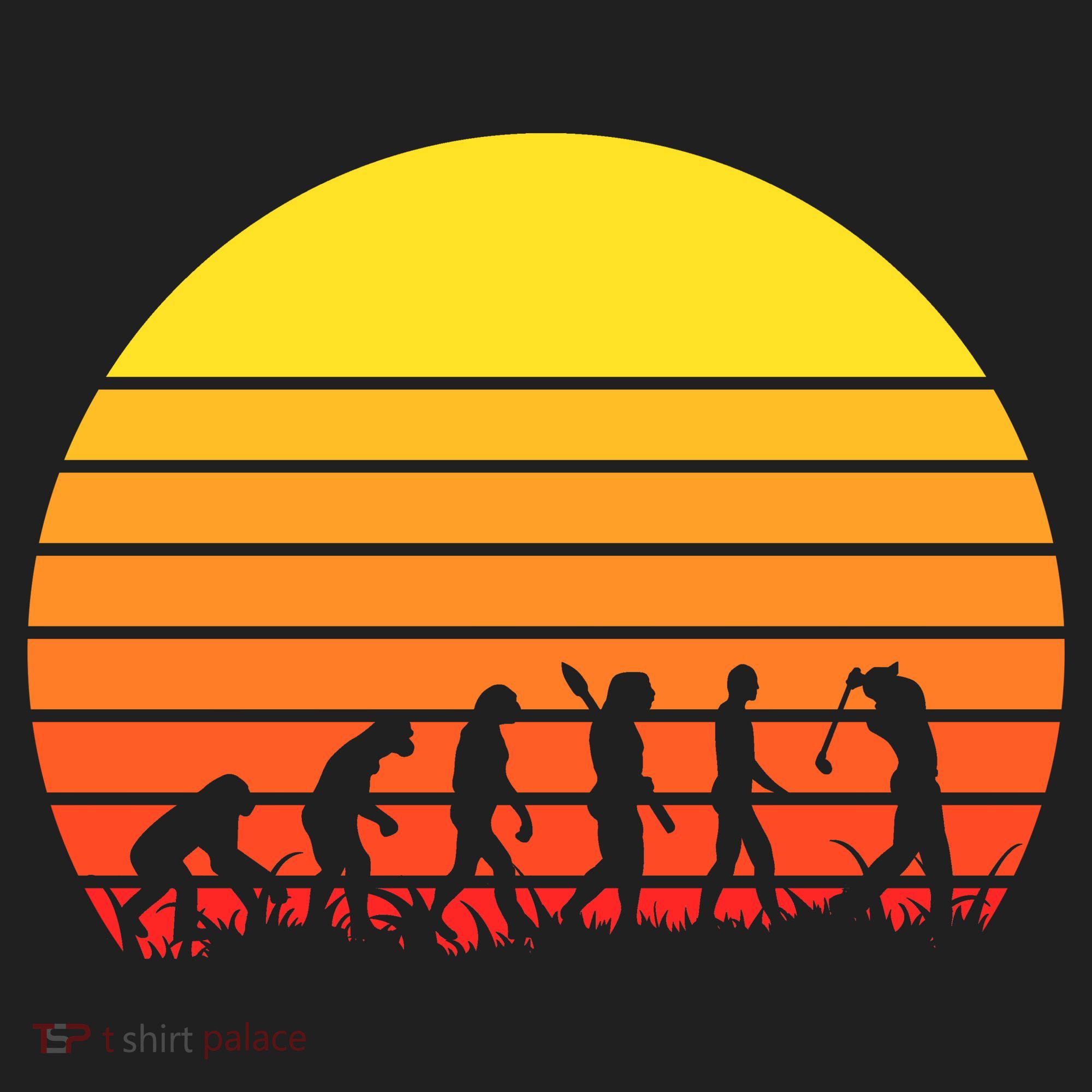 Golfer Evolution Sunset Golf Towel