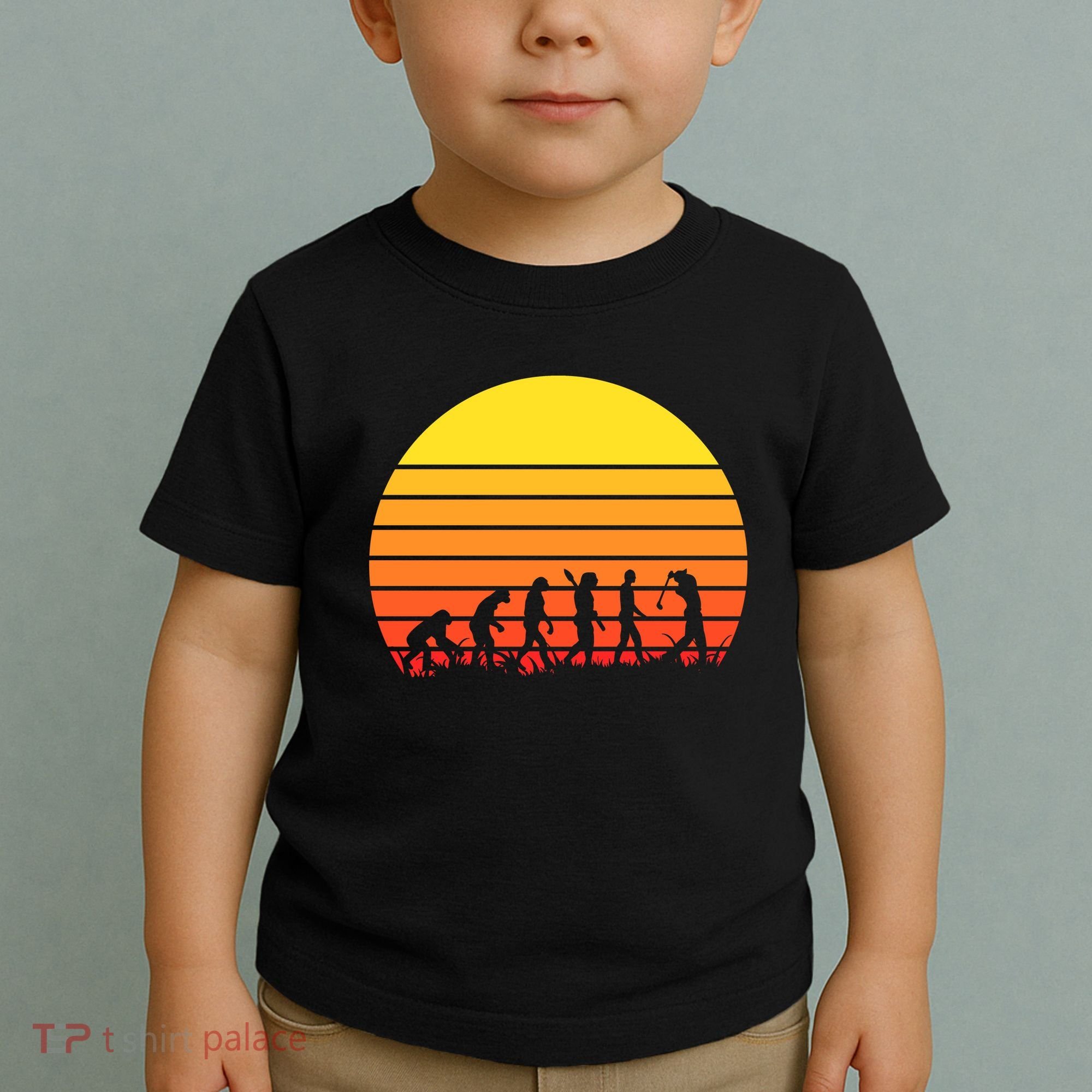 Golfer Evolution Sunset Toddler T-Shirt