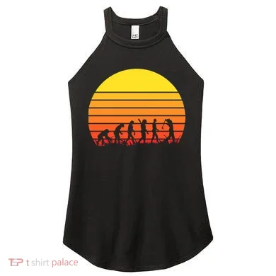 Golfer Evolution Sunset Women's Perfect Tri Rocker Tank
