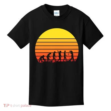 Golfer Evolution Sunset Kids T-Shirt